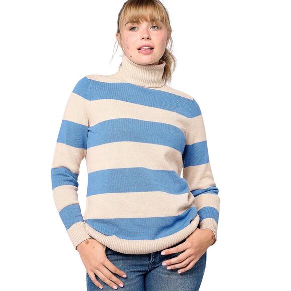 Studio Park x Leah Williams Rugby Stripe in Denim Cream NEW Size Large - Picture 1 of 5